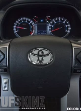 Tufskinz Emblem Inserts For Steering Wheel Fits 2009-2020 Toyota 4Runner 6 Piece Kit In Cement Gray                                     - TAC032-RUN-GGY-G - Image 2