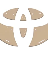 Tufskinz Emblem Inserts For Steering Wheel Fits 2009-2020 Toyota 4Runner 6 Piece Kit In Quicksand Tan                                     - TAC032-RUN-GTN-G - Image 2