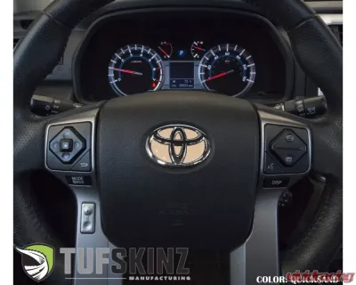 Tufskinz Emblem Inserts For Steering Wheel Fits 2009-2020 Toyota 4Runner 6 Piece Kit In Quicksand Tan - TAC032-RUN-GTN-G
