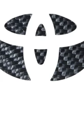 Tufskinz Emblem Inserts For Steering Wheel Fits 2009-2020 Toyota 4Runner 6 Piece Kit In Raw Carbon Fiber                                     - TAC032-RUN-RCF-X - Image 2