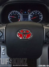 Tufskinz Emblem Inserts For Steering Wheel Fits 2009-2020 Toyota 4Runner 6 Piece Kit In Gloss Trd Red                                     - TAC032-RUN-RED-G - Image 2