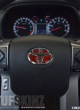 Tufskinz Emblem Inserts For Steering Wheel Fits 2009-2020 Toyota 4Runner 6 Piece Kit In Ruby Red(Similar To Barcelona Red)                                     - TAC032-RUN-SNR-G - Image 2