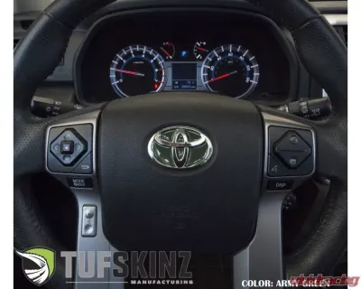 Tufskinz Emblem Inserts For Steering Wheel Fits 2009-2020 Toyota 4Runner 6 Piece Kit In Army Green - TAC032-RUN-TAG-G