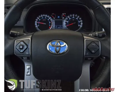 Tufskinz Emblem Inserts For Steering Wheel Fits 2009-2020 Toyota 4Runner 6 Piece Kit In Voodoo Blue - TAC032-RUN-VODB-G