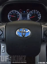 Tufskinz Emblem Inserts For Steering Wheel Fits 2009-2020 Toyota 4Runner 6 Piece Kit In Voodoo Blue                                     - TAC032-RUN-VODB-G - Image 2