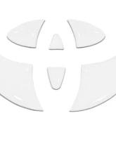 Tufskinz Emblem Inserts For Steering Wheel Fits 2009-2020 Toyota 4Runner 6 Piece Kit In Gloss White                                     - TAC032-RUN-WHT-G - Image 2