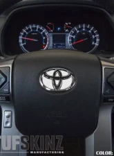 Tufskinz Emblem Inserts For Steering Wheel Fits 2009-2020 Toyota 4Runner 6 Piece Kit In Gloss White                                     - TAC032-RUN-WHT-G - Image 2