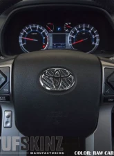 Tufskinz Emblem Inserts For Steering Wheel Fits 2007-2020 Toyota Tundra 6 Piece Kit In Raw Carbon Fiber                                     - TAC032-TUN-RCF-X - Image 2