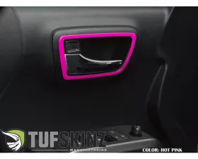 Tufskinz Access Cab Door Handle Surround Accent Trim Fits 2016-2020 Toyota Tacoma 4 Piece Kit In Hot Pink