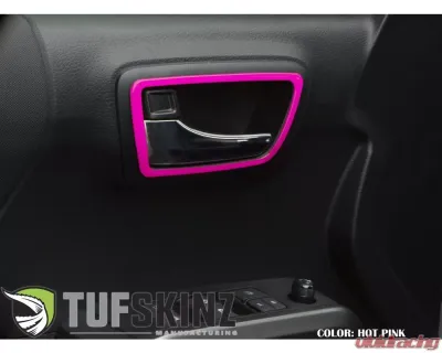 Tufskinz Access Cab Door Handle Surround Accent Trim Fits 2016-2020 Toyota Tacoma 4 Piece Kit In Hot Pink - TAC044-HPK-G