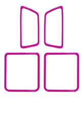Tufskinz Access Cab Door Handle Surround Accent Trim Fits 2016-2020 Toyota Tacoma 4 Piece Kit In Hot Pink                                     - TAC044-HPK-G - Image 2