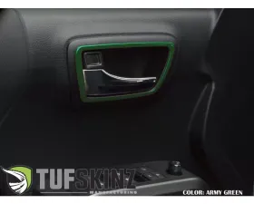 Tufskinz Access Cab Door Handle Surround Accent Trim Fits 2016-2020 Toyota Tacoma 4 Piece Kit In Army Green