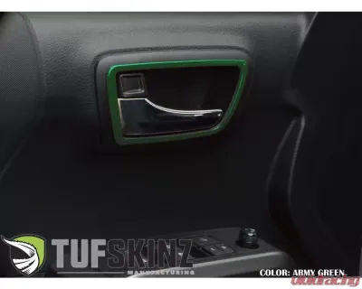 Tufskinz Access Cab Door Handle Surround Accent Trim Fits 2016-2020 Toyota Tacoma 4 Piece Kit In Army Green - TAC044-TAG-G