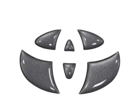 Tufskinz Emblem Inserts For Steering Wheel Fits 2005-2015 Toyota Tacoma 6 Piece Kit In Charcoal Silver