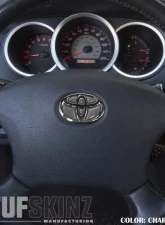 Tufskinz Emblem Inserts For Steering Wheel Fits 2005-2015 Toyota Tacoma 6 Piece Kit In Charcoal Silver                                     - TAC048-CLG-G - Image 2