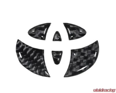 Tufskinz Emblem Inserts For Steering Wheel Fits 2005-2015 Toyota Tacoma 6 Piece Kit In Domed Carbon Fiber - TAC048-DCF-G