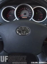 Tufskinz Emblem Inserts For Steering Wheel Fits 2005-2015 Toyota Tacoma 6 Piece Kit In Domed Carbon Fiber                                     - TAC048-DCF-G - Image 3