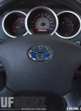 Tufskinz Emblem Inserts For Steering Wheel Fits 2005-2015 Toyota Tacoma 6 Piece Kit In Blazing Blue                                     - TAC048-GBL-G - Image 2