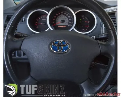 Tufskinz Emblem Inserts For Steering Wheel Fits 2005-2015 Toyota Tacoma 6 Piece Kit In Blazing Blue - TAC048-GBL-G