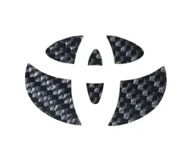 Tufskinz Emblem Inserts For Steering Wheel Fits 2005-2015 Toyota Tacoma 6 Piece Kit In Raw Carbon Fiber