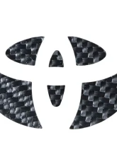 Tufskinz Emblem Inserts For Steering Wheel Fits 2005-2015 Toyota Tacoma 6 Piece Kit In Raw Carbon Fiber                                     - TAC048-RCF-X - Image 2