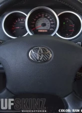 Tufskinz Emblem Inserts For Steering Wheel Fits 2005-2015 Toyota Tacoma 6 Piece Kit In Raw Carbon Fiber                                     - TAC048-RCF-X - Image 2