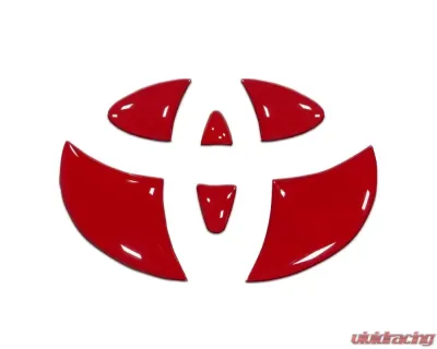 Tufskinz Emblem Inserts For Steering Wheel Fits 2005-2015 Toyota Tacoma 6 Piece Kit In Gloss Trd Red - TAC048-RED-G
