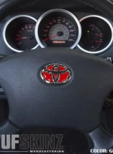 Tufskinz Emblem Inserts For Steering Wheel Fits 2005-2015 Toyota Tacoma 6 Piece Kit In Gloss Trd Red                                     - TAC048-RED-G - Image 2