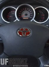 Tufskinz Emblem Inserts For Steering Wheel Fits 2005-2015 Toyota Tacoma 6 Piece Kit In Ruby Red(Similar To Barcelona Red)                                     - TAC048-SNR-G - Image 2