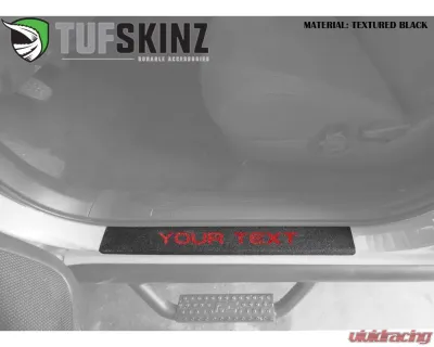 Tufskinz Front Door Sills Fits 2005-2020 Toyota Tacoma 2 Piece Kit In Textured Black W/Custom Text - TAC052-TFLMP-158-X