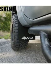 Tufskinz Front Mud Flaps 2 Piece Kit In Black Textured With White "4Wd" Logo Toyota Tacoma 2016-2022                                     - TAC055-ABT-203-X - Image 2