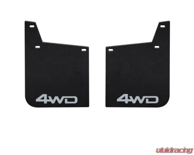 Tufskinz Front Mud Flaps 2 Piece Kit In Black Textured With White "4Wd" Logo Toyota Tacoma 2016-2022 - TAC055-ABT-203-X