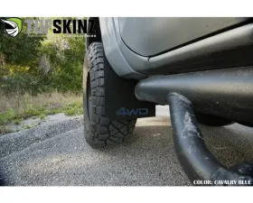 Tufskinz Front Mud Flaps 2 Piece Kit In Black Textured With Cavalry Blue 
