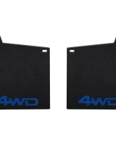 Tufskinz Front Mud Flaps 2 Piece Kit In Black Textured With Voodoo Blue "4Wd" Logo Toyota Tacoma 2016-2022                                     - TAC055-ABT-210-X - Image 2