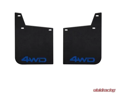 Tufskinz Front Mud Flaps 2 Piece Kit In Black Textured With Voodoo Blue "4Wd" Logo Toyota Tacoma 2016-2022 - TAC055-ABT-210-X