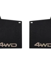 Tufskinz Front Mud Flaps 2 Piece Kit In Black Textured With Quicksand Tan "4Wd" Logo Toyota Tacoma 2016-2022                                     - TAC055-ABT-211-X - Image 2