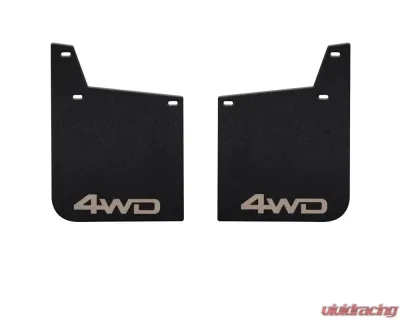 Tufskinz Front Mud Flaps 2 Piece Kit In Black Textured With Quicksand Tan "4Wd" Logo Toyota Tacoma 2016-2022 - TAC055-ABT-211-X
