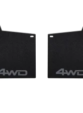 Tufskinz Front Mud Flaps 2 Piece Kit In Black Textured With Cement Gray "4Wd" Logo Toyota Tacoma 2016-2022                                     - TAC055-ABT-212-X - Image 2