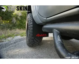 Tufskinz Front Mud Flaps 2 Piece Kit In Black Textured With Trd Red 