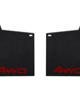 Tufskinz Front Mud Flaps 2 Piece Kit In Black Textured With Trd Red "4Wd" Logo Toyota Tacoma 2016-2022                                     - TAC055-ABT-213-X - Image 2