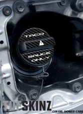 Tufskinz Fuel Cap Overlay "Taco Sauce Only" Fits Toyota Tacoma 2005-Up 3 Piece Kit In Real Carbon Fiber(Domed) W/White Text                                     - TAC061-DCF-250-G - Image 2