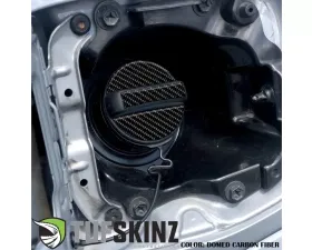 Tufskinz Fuel Cap Overlay Fits Toyota Tacoma 2005-Up 3 Piece Kit In Real Carbon Fiber(Domed)