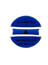 Tufskinz Fuel Cap Overlay "Taco Sauce Only" Fits Toyota Tacoma 2005-Up 3 Piece Kit In Blazing Blue W/Black Text                                     - TAC061-GBL-249-G - Image 2