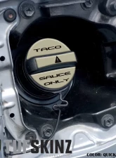 Tufskinz Fuel Cap Overlay "Taco Sauce Only" Fits Toyota Tacoma 2005-Up 3 Piece Kit In Quicksand Tan W/Black Text                                     - TAC061-GTN-249-G - Image 2