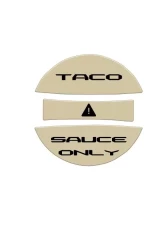 Tufskinz Fuel Cap Overlay "Taco Sauce Only" Fits Toyota Tacoma 2005-Up 3 Piece Kit In Quicksand Tan W/Black Text                                     - TAC061-GTN-249-G - Image 2