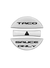 Tufskinz Fuel Cap Overlay "Taco Sauce Only" Fits Toyota Tacoma 2005-Up 3 Piece Kit In Silver Sky Metallic W/Black Text                                     - TAC061-GTO-249-G - Image 2
