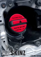 Tufskinz Fuel Cap Overlay "Taco Sauce Only" Fits Toyota Tacoma 2005-Up 3 Piece Kit In Trd Red W/Black Text                                     - TAC061-RED-249-G - Image 2