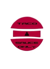 Tufskinz Fuel Cap Overlay "Taco Sauce Only" Fits Toyota Tacoma 2005-Up 3 Piece Kit In Trd Red W/Black Text                                     - TAC061-RED-249-G - Image 2