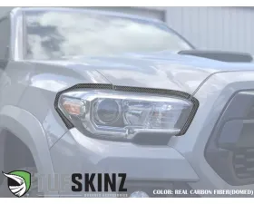 Tufskinz Headlight Accent Trim Fits 2016-2020 Toyota Tacoma 6 Piece Kit In Real Carbon Fiber(Domed)