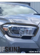 Tufskinz Headlight Accent Trim Fits 2016-2020 Toyota Tacoma 6 Piece Kit In Real Carbon Fiber(Raw)                                     - TAC063-RCF-X - Image 2